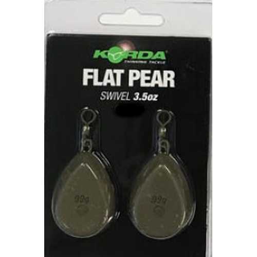 Korda - Flat Pear Swivel Lead 3,5 oz / 98 g - 2er Packung