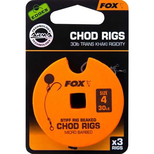 FOX Edges - Stiff Chod Rig Standard Trans Khaki...