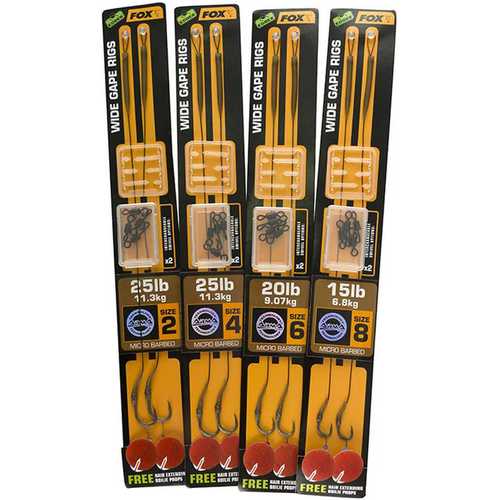 FOX Edges - Wide Gape Ready Rigs Gravelly Brown Gr. 2, 4,...