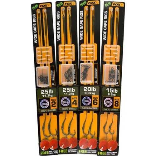 FOX Edges - Wide Gape Ready Rigs Weedy Green Gr. 2, 4, 6...
