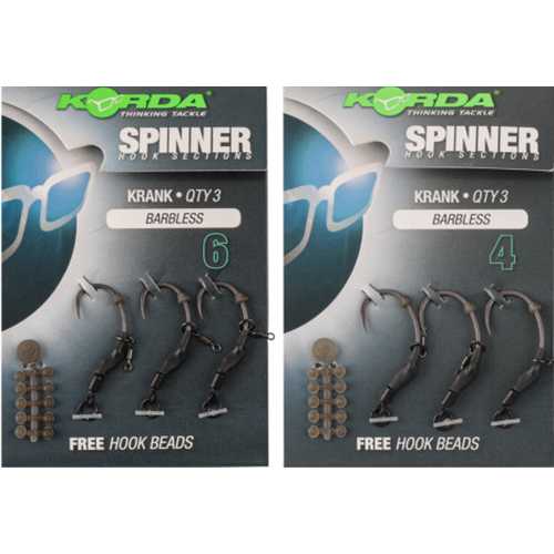 Korda Spinner Hook Sections Krank Barbless...
