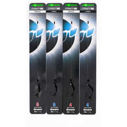 Korda - Spinner Rig Kurv Shank Barded - Größe 4 und 6