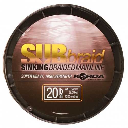 Korda - Sub Braid geflochtene Schnur Green (Sinking) 1200 m - 15 lb und 20 lb