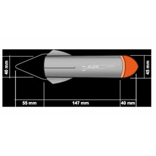 Alien - Baitrocket gelb und rot
