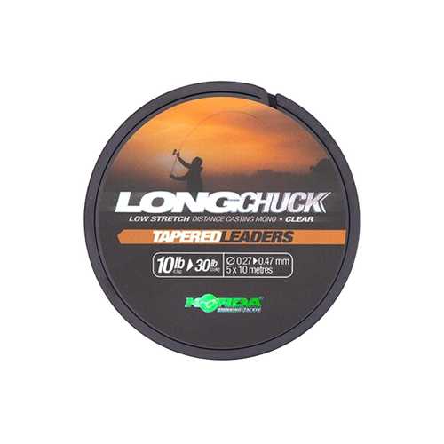 Korda - LongChuckTapered Leaders Clear - 10 lb - 5 x 10 m
