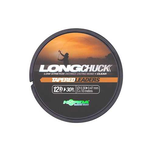 Korda - LongChuckTapered Leaders Clear - 12 lb - 5 x 10 m