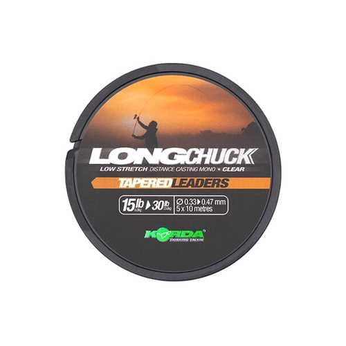 Korda - LongChuckTapered Leaders Clear - 15 lb - 5 x 10 m