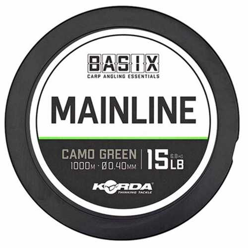 Korda Basix - Mainline Camo Green 15 lb - 1000 m