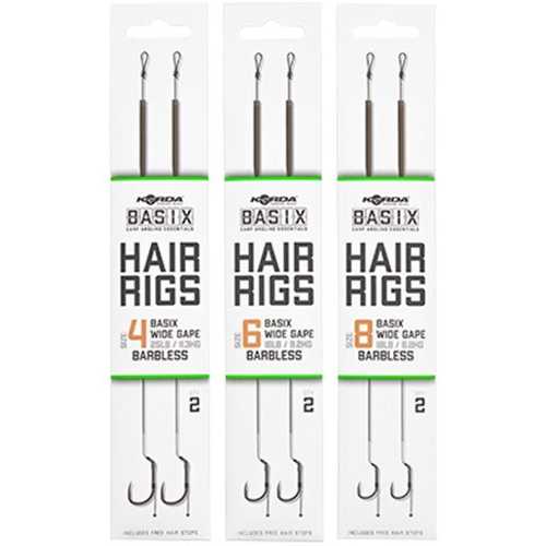 Korda Basix - Hair Rigs Barbless - Gr&ouml;&szlig;e 4, 6,...