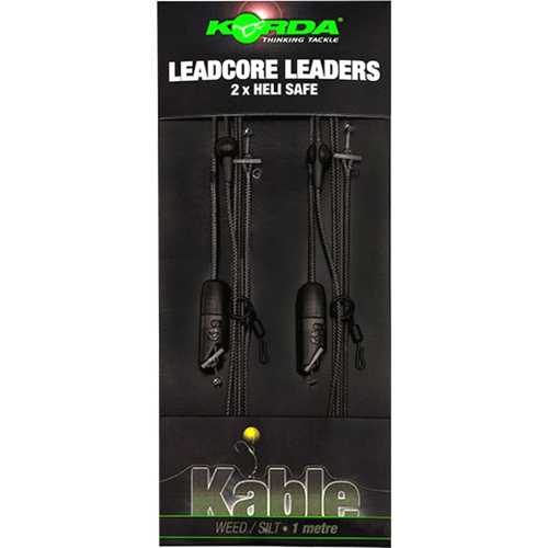 Korda - Leadcore Leader Heli Safe 1 m Gravel Brown und Weed/Silt