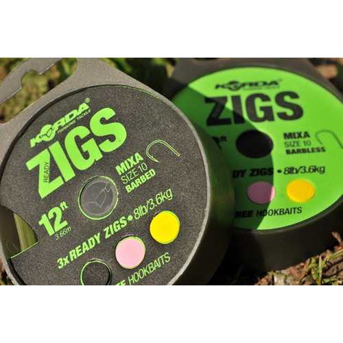Korda Ready Tied Zig Rigs Barbless