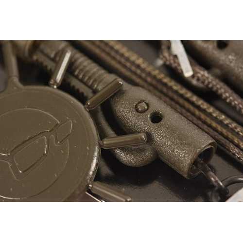 Korda Leadcore Leader Hybrid Lead Clip 1 m Gravel Brown und Weed/Silt