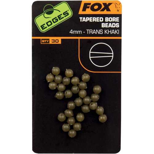 FOX Edges - Tapered Bore Beads Trans Khaki 4 mm
