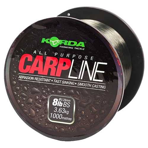 Korda - Carpline Monofile Schnur 1000 m - 8 lb, 10 lb, 12 lb, 15 lb und 20 lb